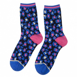Bamboo Socks - Blue Leopard